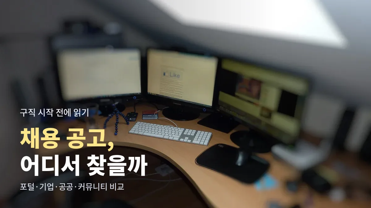 여러 대의 모니터가 놓인 사무실 책상